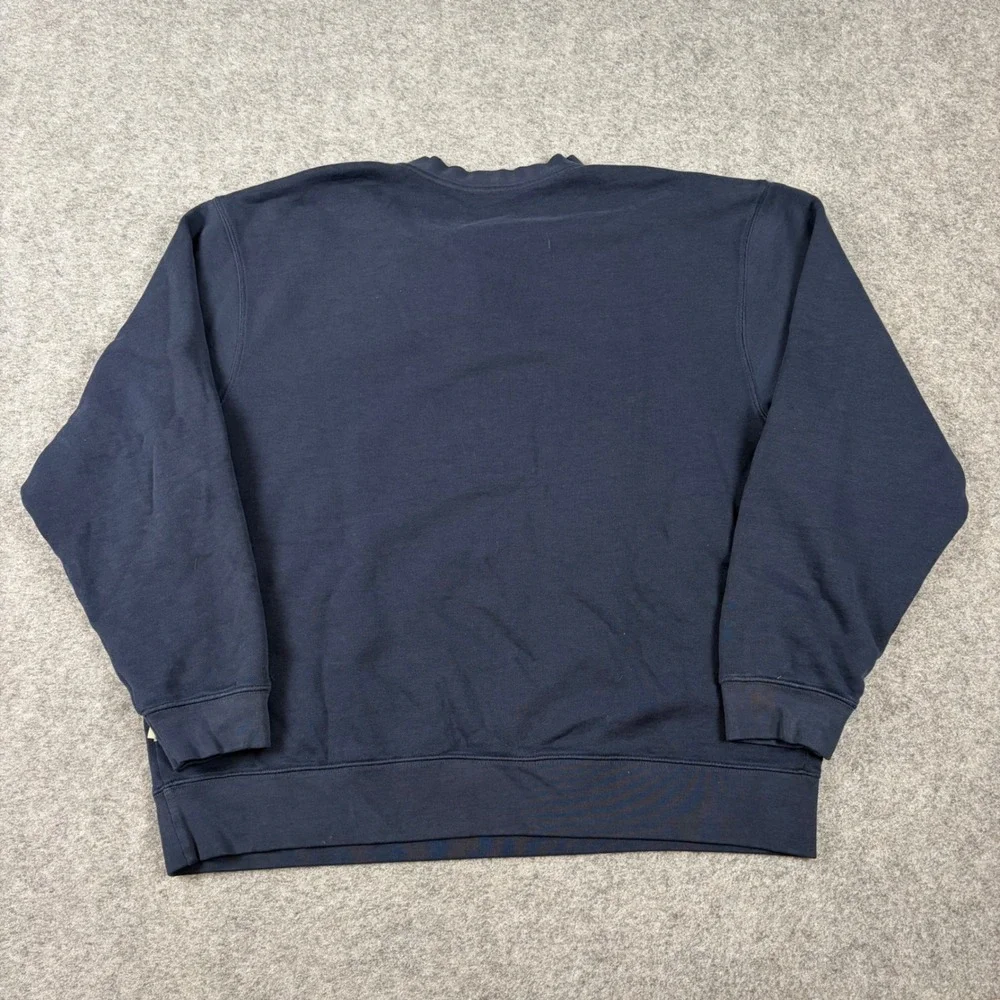 Deer Henley Sweatshirt Mens XL Blue Embroidered Head‎ Hunting Nature Outdoors
